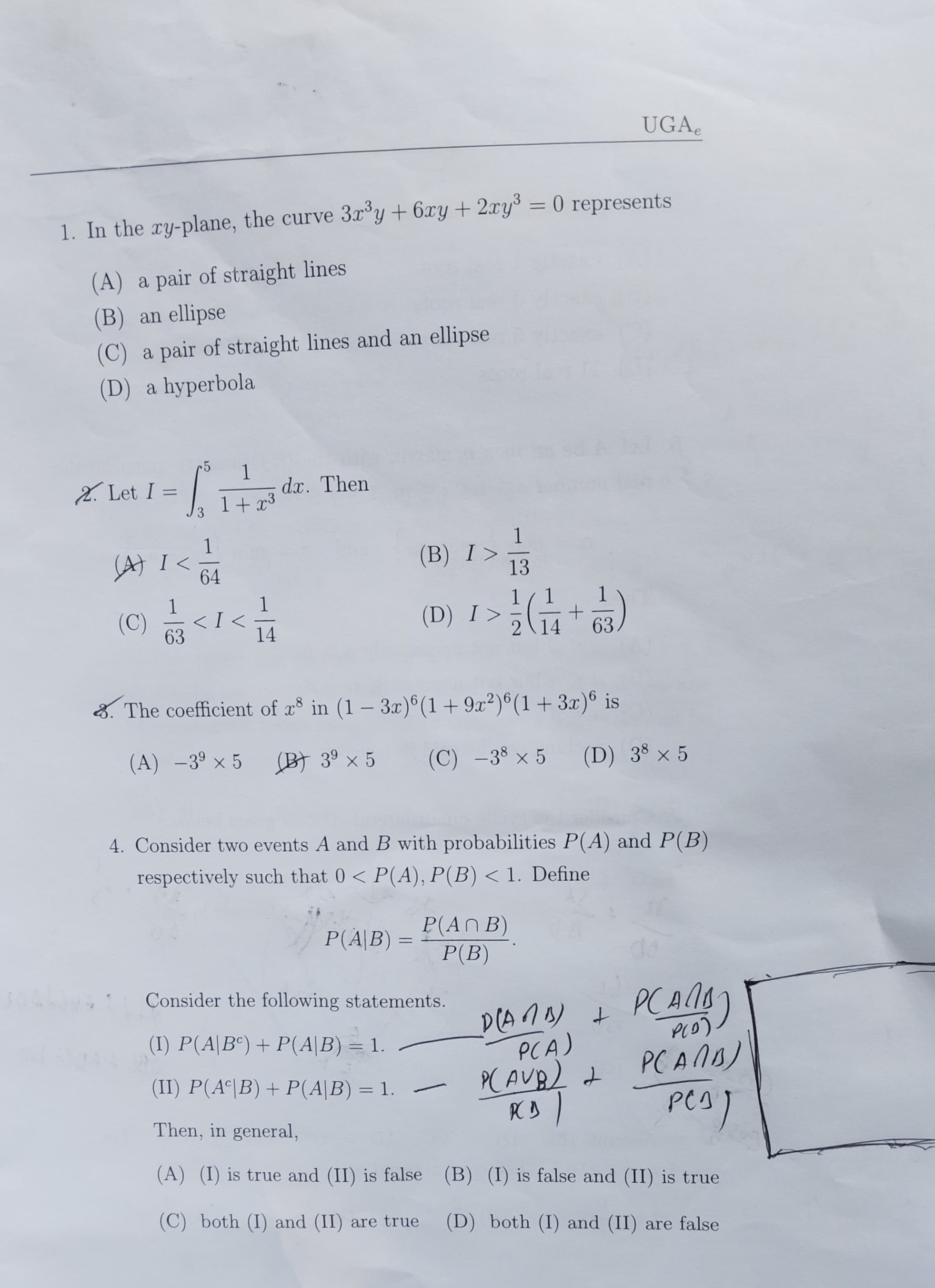 ISI UGA Math Part 1