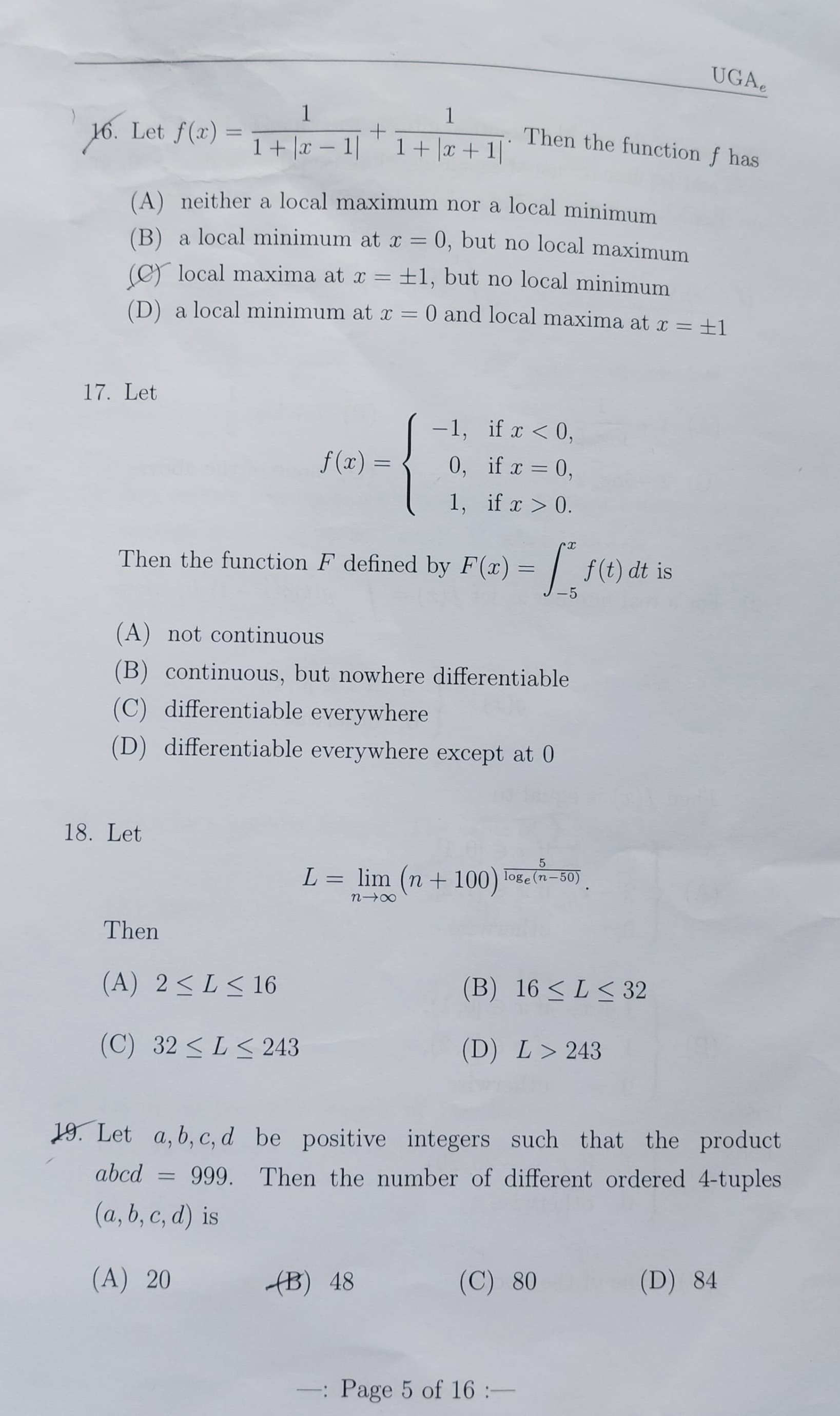 ISI UGB Math Part 1